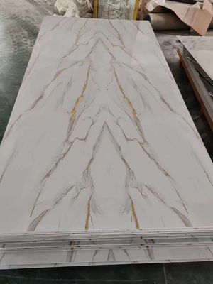 أوراق الرخام الأشعة فوق البنفسجية سمك 3 ملم PVC غطاء صلب للخلفية